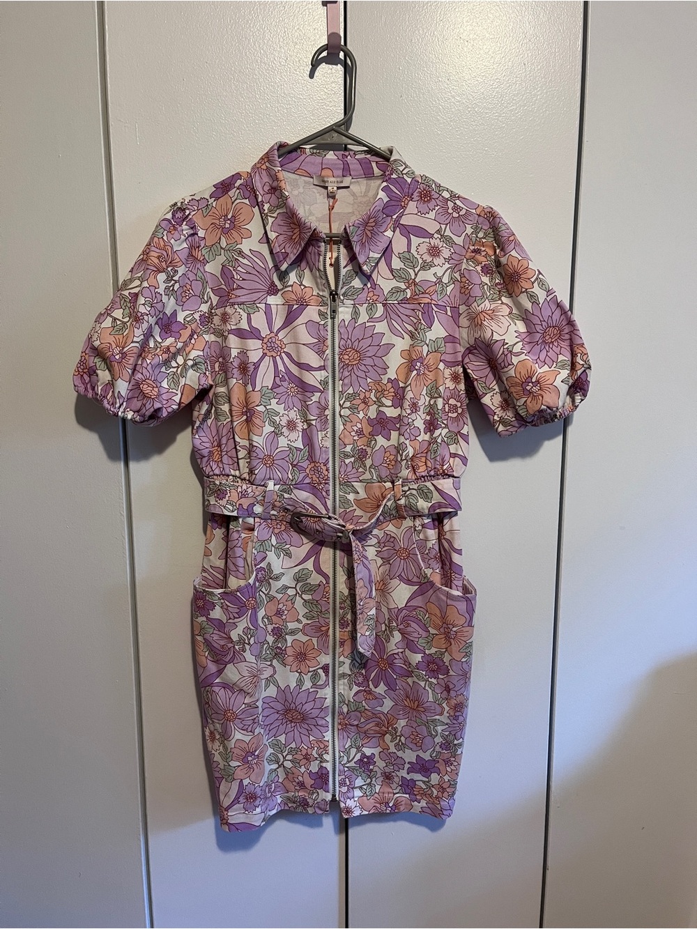 Skies Are Blue NWT Retro Floral Zip Front Belted Dress M